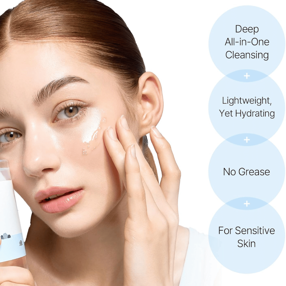 Face wash from Round Lab with a deep-cleansing oil that gently cleanses pores without leaving a greasy residue