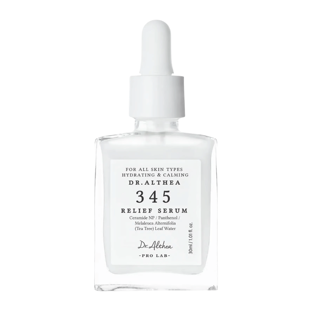 Dr. Althea 345 Relief Serum 30 ml – soothing facial serum for sensitive skin with ceramides, panthenol, and moisturizing ingredients.