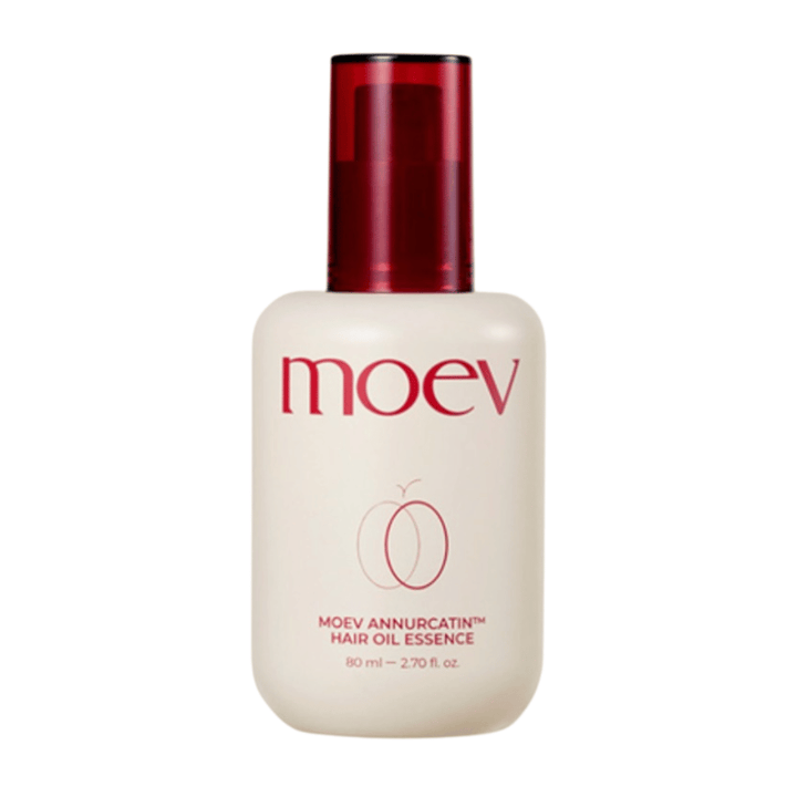 MOEV Annurcatin Hair Oil Essence 80ml – lätt hårolja med biotin och Annurca-äpple som stärker, återfuktar och ger håret naturlig glans utan att tynga ner.