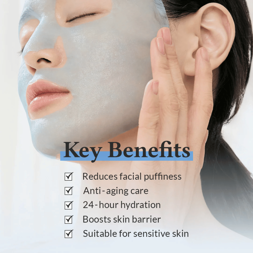 Key benefits
✔ Reduces facial swelling
✔ Anti-aging care
✔ 24-hour hydration
✔ Strengthens the skin barrier
✔ Suitable for sensitive skin