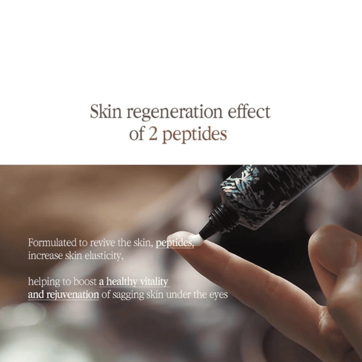 Pyunkang Yul Black Tea Time Reverse Eye Cream with peptides that help support the skin's elasticity and give the area around the eyes a fresher appearance.
