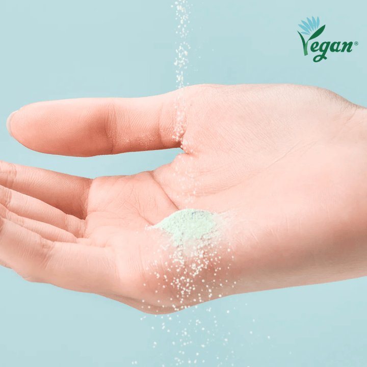 TOCOBO Cica Calming Powder Wash in powder form that is activated with water and gently cleanses the skin.