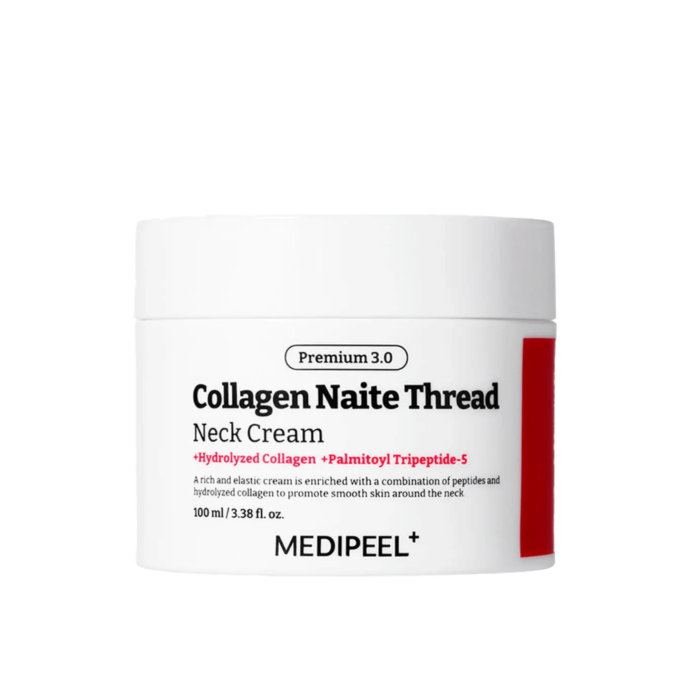 MEDIPEEL Collagen Naite Thread Neck Cream Premium 3.0 100 ml – Korean neck cream with collagen and Palmitoyl Tripeptide-5 for firming, anti-aging, and improved skin structure.