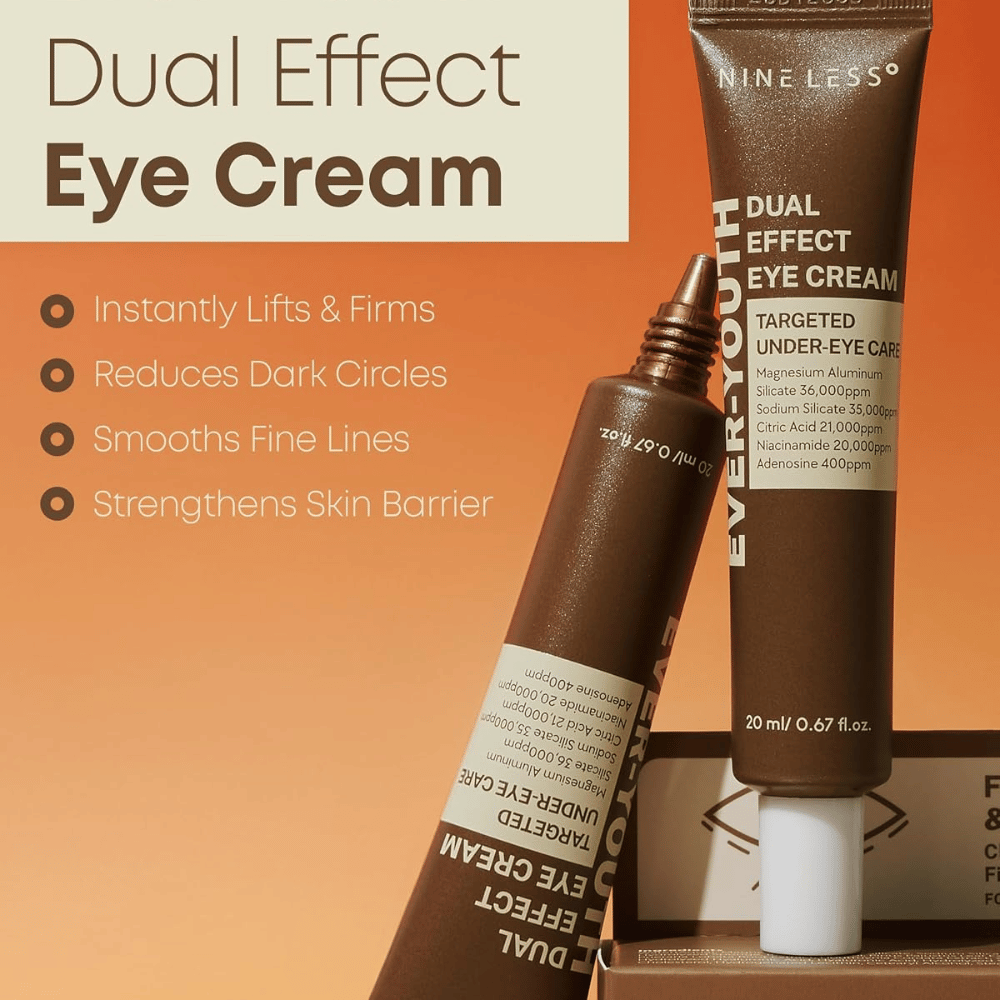 NINE LESS Ever-Youth Dual Effect Eye Cream – firming Eye cream for dark circles, fine lines, and skin barrier