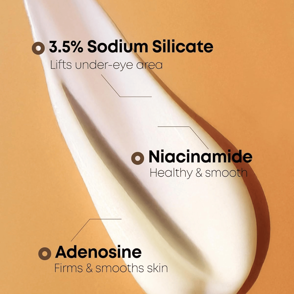 NINE LESS Ever-Youth Dual Effect Eye Cream – Eye cream with Sodium Silicate, niacinamide, and adenosine