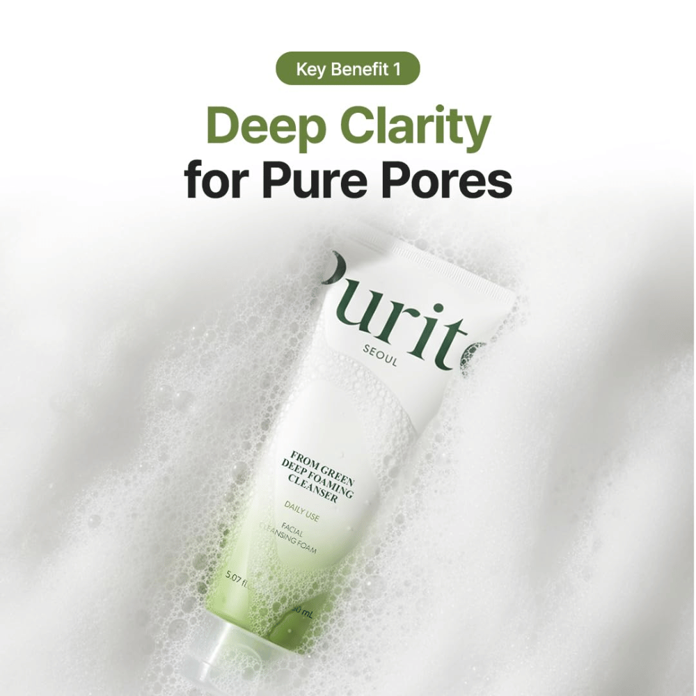 Purito Seoul From Green Deep Foaming Cleanser – deep-cleansing face wash that helps cleanse the pores