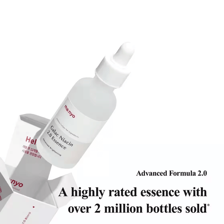 Ma:nyo Galac Niacin 2.0 Essence – a bestselling Korean essence with over 2 million bottles sold, enriched with galactomyces and niacinamide for a clearer skin tone.