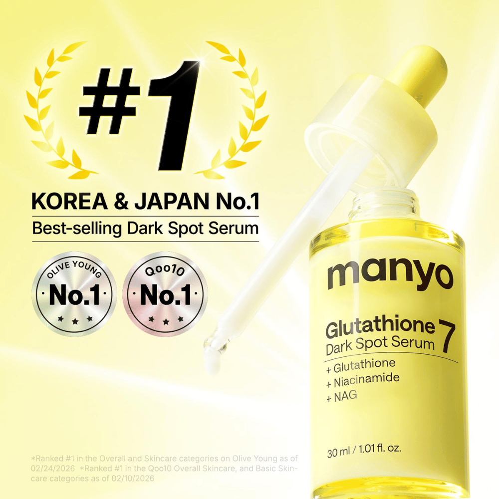 Ma:nyo Glutathione 7 Dark Spot Serum award-winning serum for dark spots with glutathione, niacinamide, and NAG