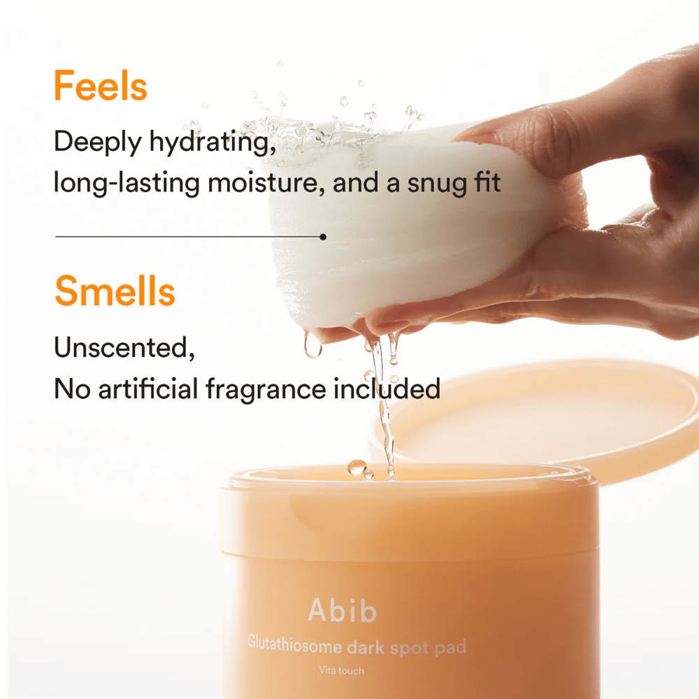 Hydrating toner pads from Abib with a fragrance-free formula and glow effect for sensitive skin.