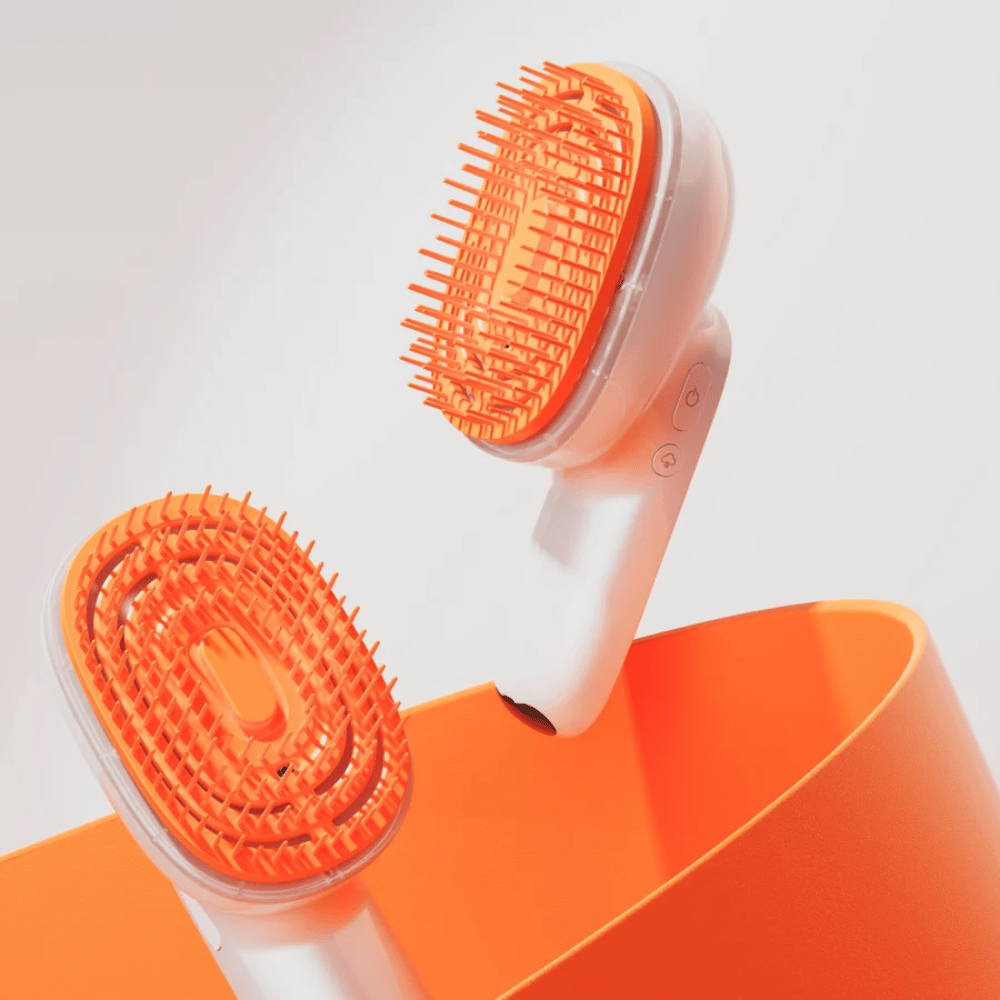 LILYEVE GrowTurn Brush Steam Booster – electric scalp brush with orange brush head