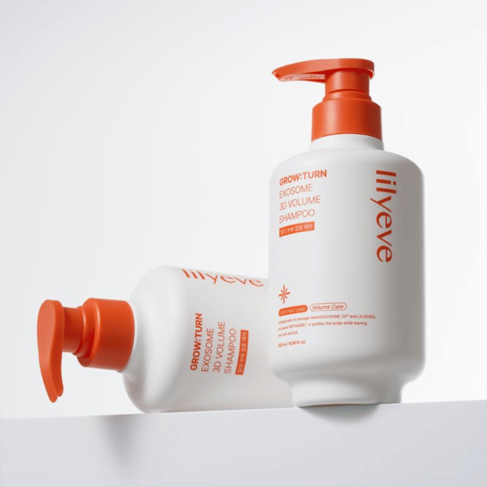 LILYEVE Grow:Turn Exosome 3D Volume Shampoo in a 500 ml pump bottle for daily scalp care