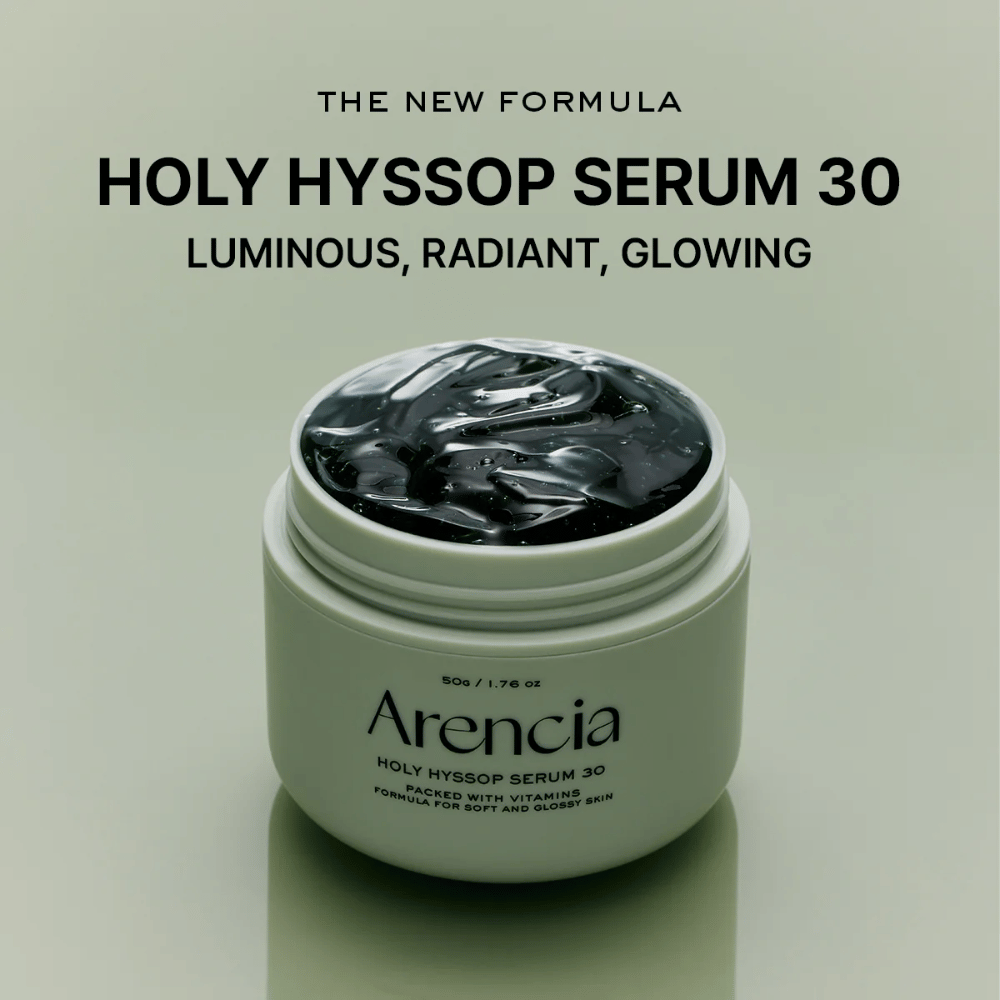 Arencia Holy Hyssop Serum 30 – new radiance-enhancing serum with vitamin-rich formula that provides an even, radiant, and healthy skin tone.