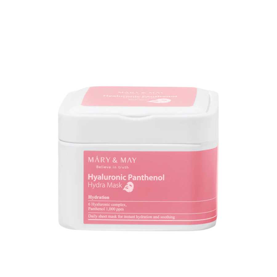 Mary & May Hyaluronic Panthenol Hydra Mask – Korean face mask with hyaluronic acid complex and panthenol 1000 ppm for deep hydration