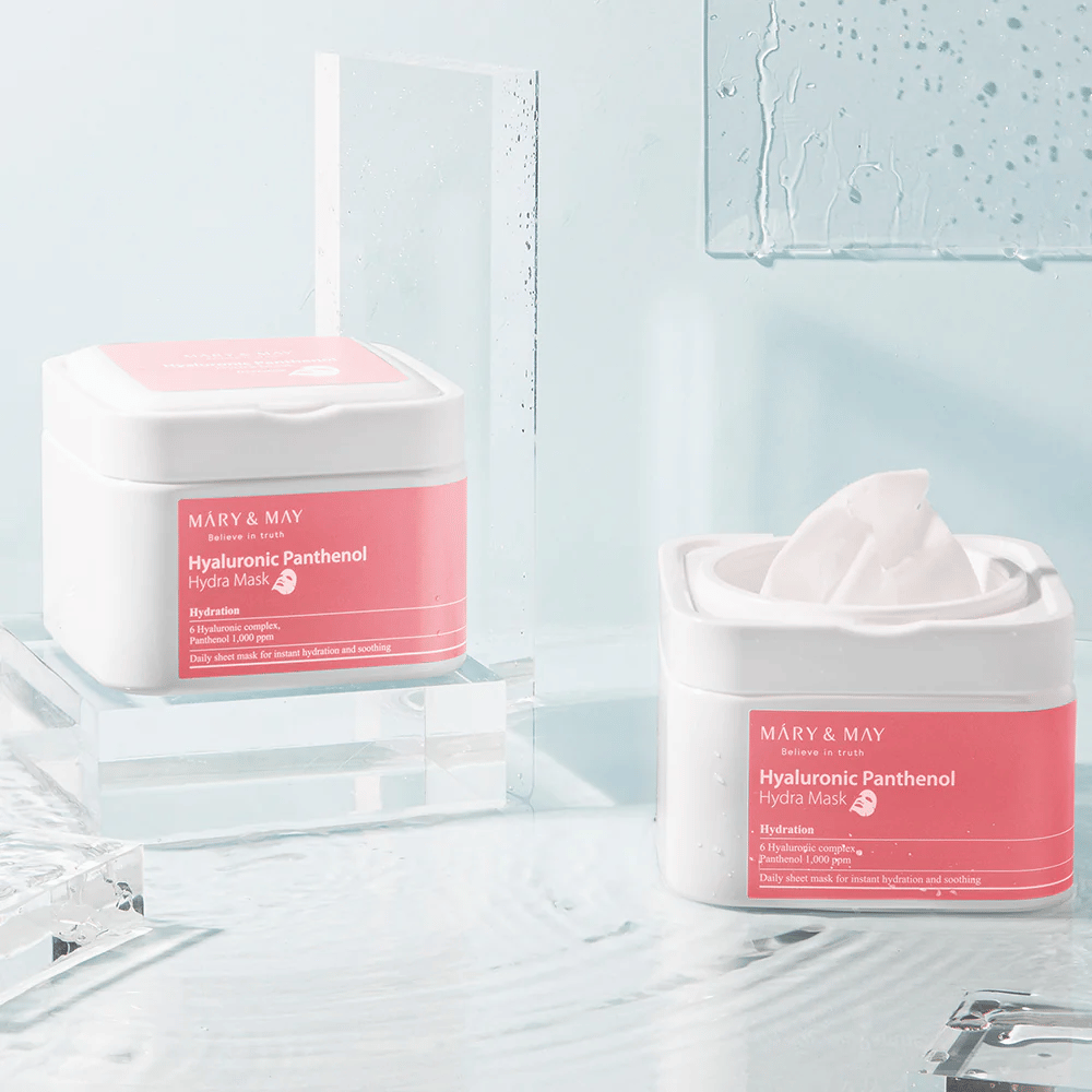 Mary & May Hyaluronic Panthenol Hydra Mask – intensely moisturizing face mask with hyaluronic acid and panthenol for dry and sensitive skin