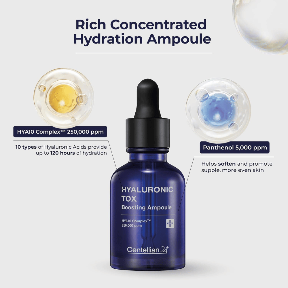3. Centellian24 Hyaluronic Tox Boosting Ampoule – serum with 10 types of hyaluronic acid and panthenol