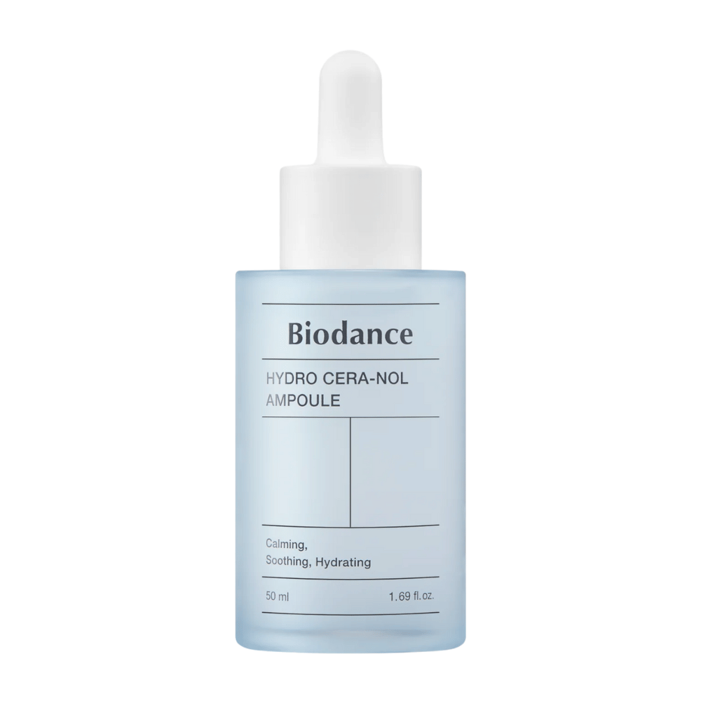 Biodance Hydro Cera-Nol Ampoule – Calming and intensive moisturizing ampoule.

💧 Deep hydration – Enhances the skin's moisture barrier and prevents dehydration.
🌿 Calming effect – Reduces redness and irritation for balanced skin.
🛡️ Strengthens the skin barrier – Ideal for sensitive and dry skin.

Perfect for hydrated, soft, and protected skin!