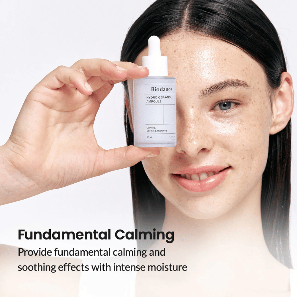 Biodance Hydro Cera-Nol Ampoule – Calming and intensive hydration.

💧 Deep hydration – Prevents dryness and strengthens the skin's moisture barrier.
🌿 Calming effect – Reduces irritation and redness for sensitive skin.
🛡️ Protects the skin – Improves elasticity and strengthens the skin barrier.

Perfect for balanced, hydrated, and radiant skin!