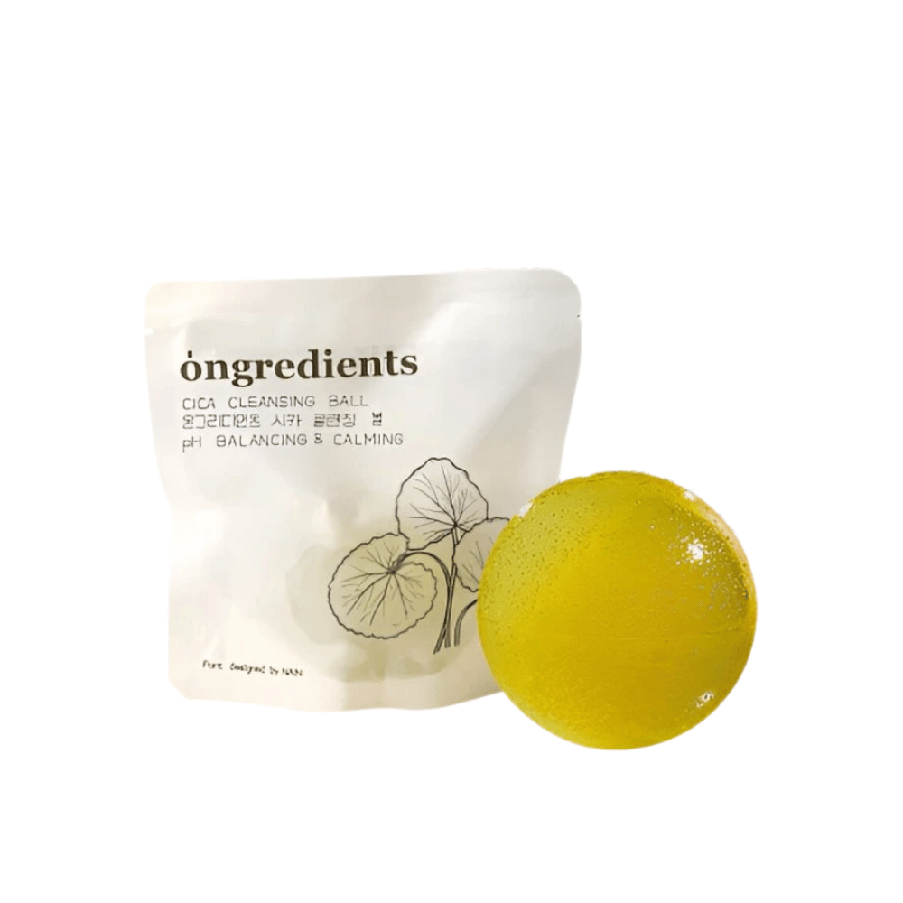 Ongredients Jeju Cica Cleansing Ball – natural cleansing ball with centella asiatica that balances pH and soothes the skin.