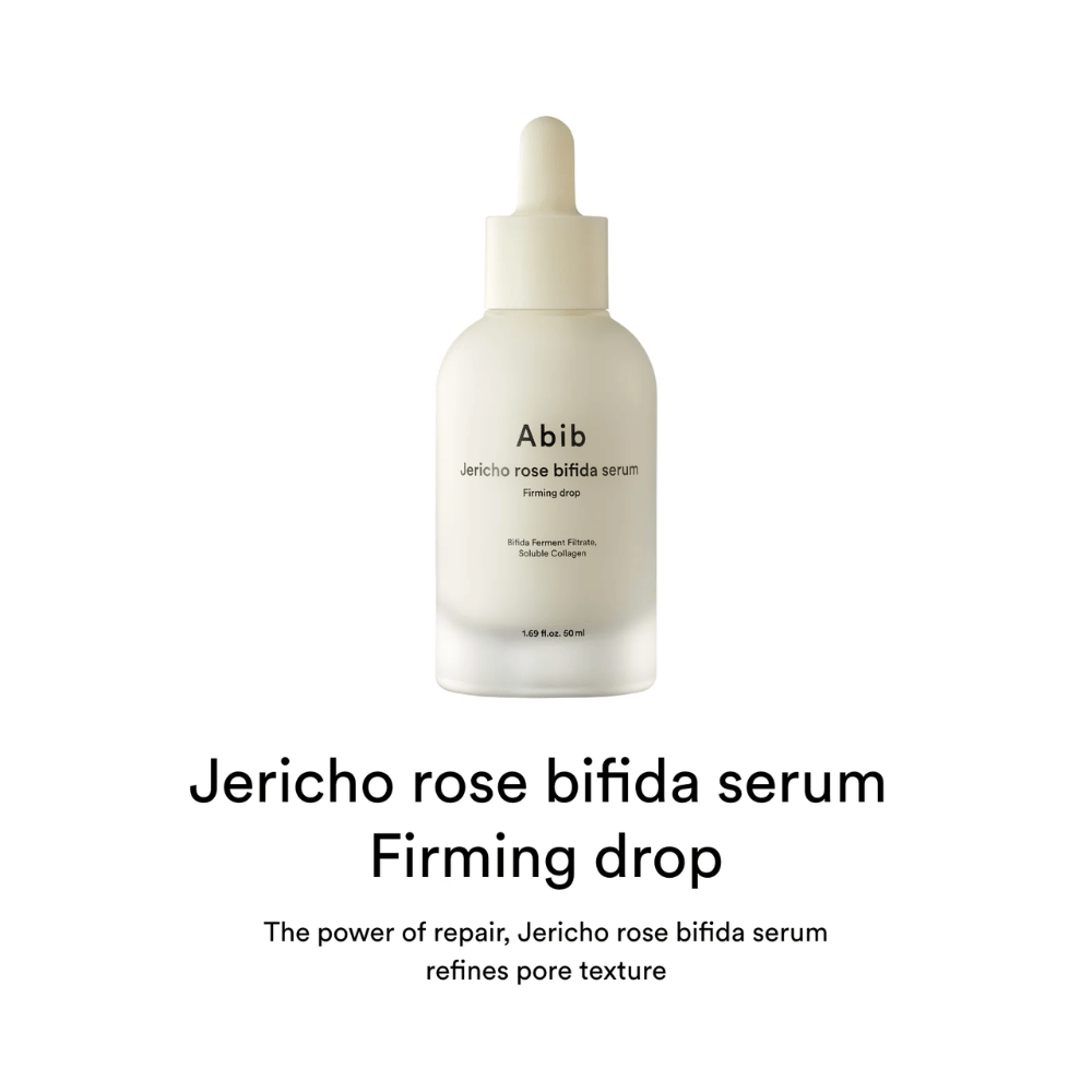 Product image with text describing the serum's repairing effect and ability to improve skin texture and pores.