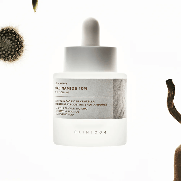 SKIN1004 Madagascar Centella Niacinamide 10 Boosting Shot Ampoule – Korean serum with 10% niacinamide and centella asiatica for even skin tone, radiance, and balanced skin.