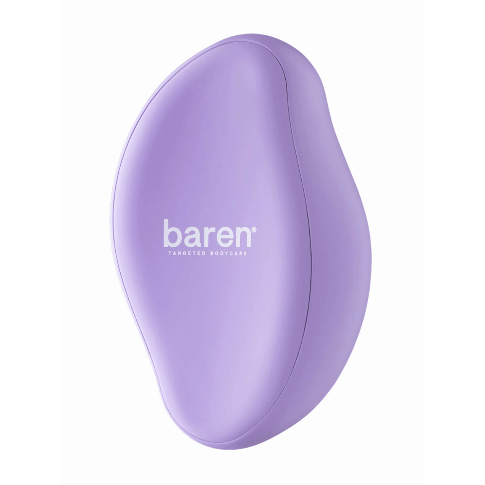 1. Baren Magic Glass Stone Foot File – purple foot file with an ergonomic design for removing calluses and dry skin on the feet