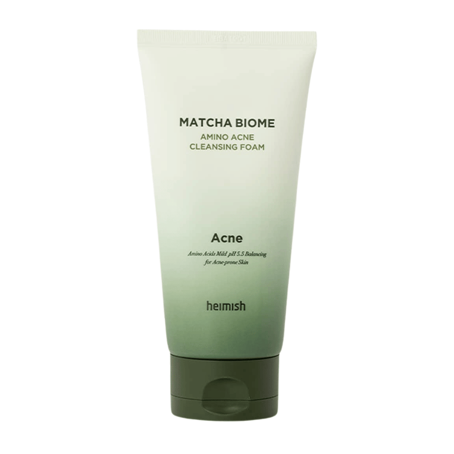 Heimish Matcha Biome Amino Acne Cleansing Foam – Korean face wash for acne-prone and sensitive skin with matcha and amino acids