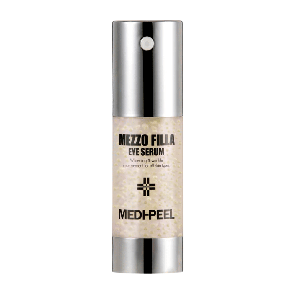 MEDI-PEEL Mezzo Filla Eye Serum standing product image – Korean eye serum that helps reduce wrinkles, adds radiance, and improves skin elasticity.