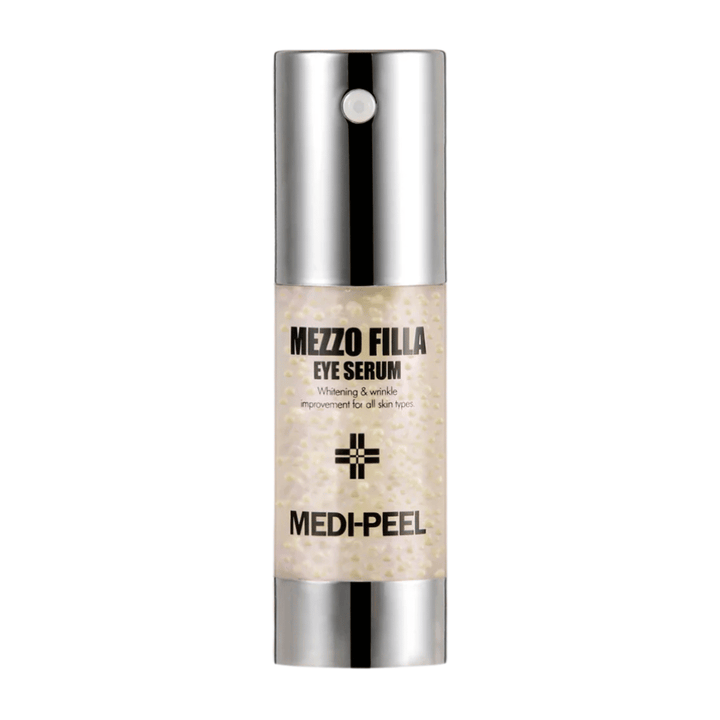 MEDI-PEEL Mezzo Filla Eye Serum standing product image – Korean eye serum that helps reduce wrinkles, adds radiance, and improves skin elasticity.