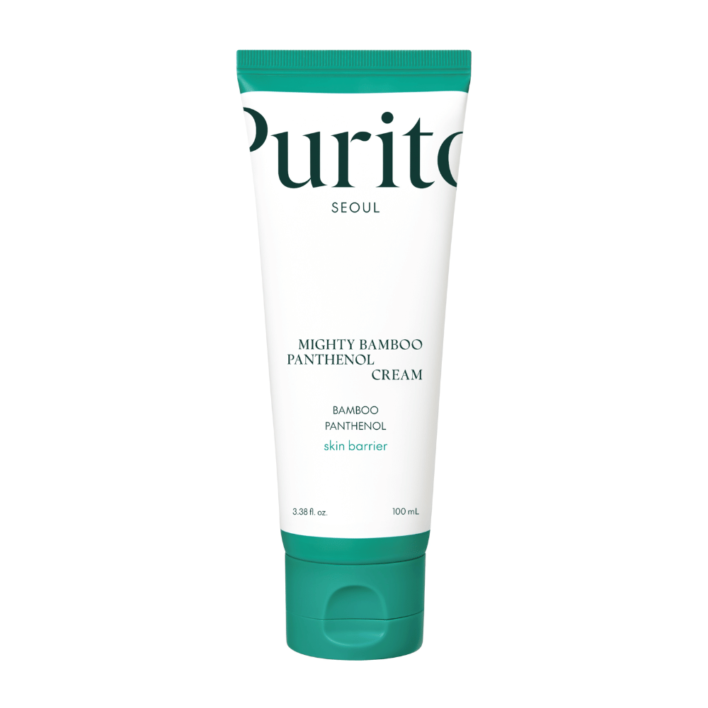 Purito Mighty Bamboo Panthenol Cream is a nourishing face cream that combines bamboo extract and panthenol to strengthen the skin's barrier, deeply moisturize, and soothe sensitive skin. Perfect for daily use, it leaves the skin soft and balanced without irritation.