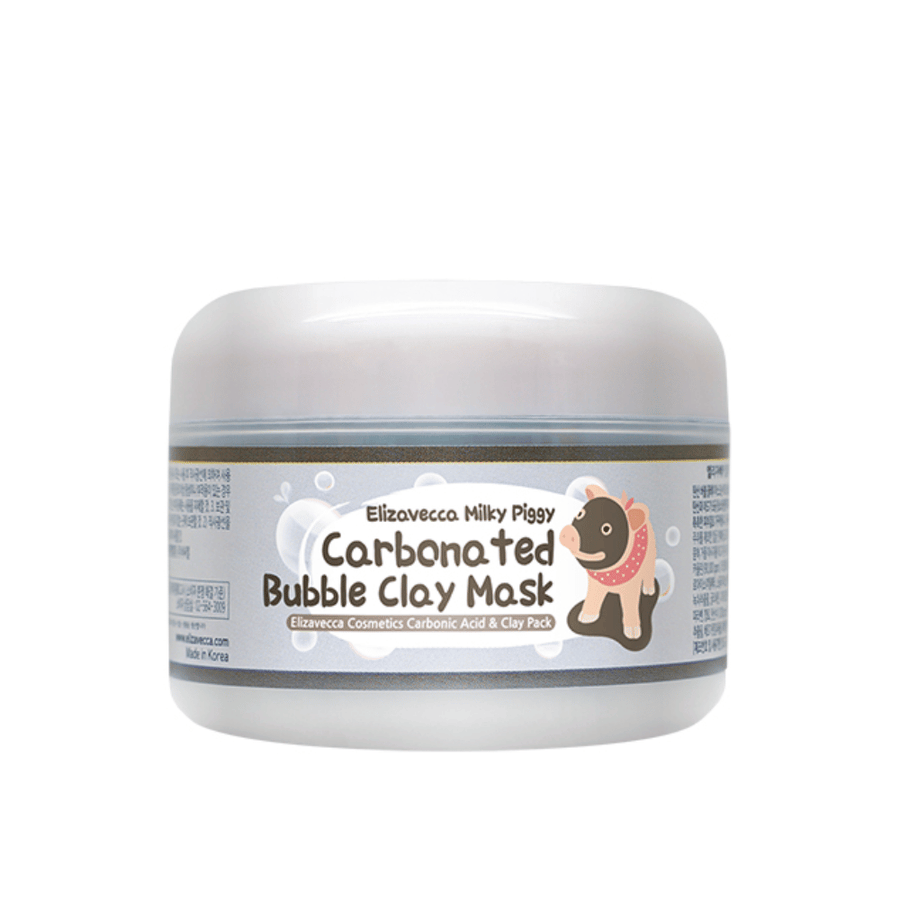 Elizavecca Milky Piggy Carbonated Bubble Clay Mask in jar – carbonated clay mask that foams on the skin and helps to clean pores deeply.