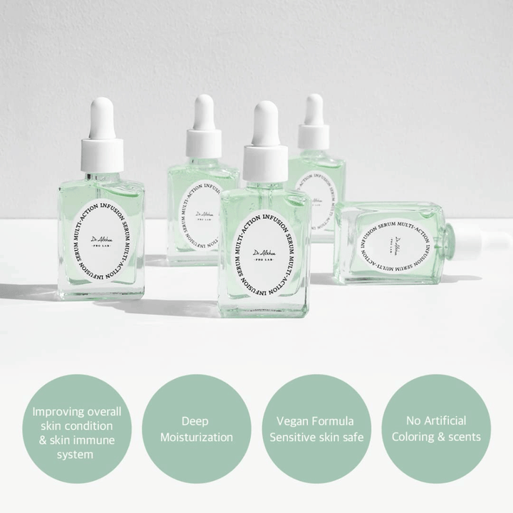 Dr. Althea Multi Action Infusion Serum which strengthens the skin barrier, provides deep hydration, suits sensitive skin, and gives a natural glow.