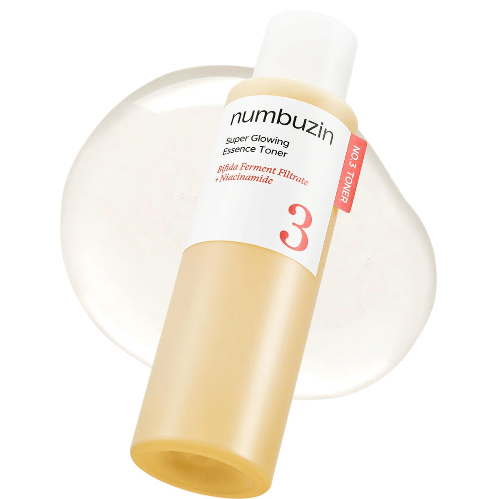 Product image of Numbuzin No.3 Super Glowing Essence Toner with a light, clear formula that provides natural radiance.