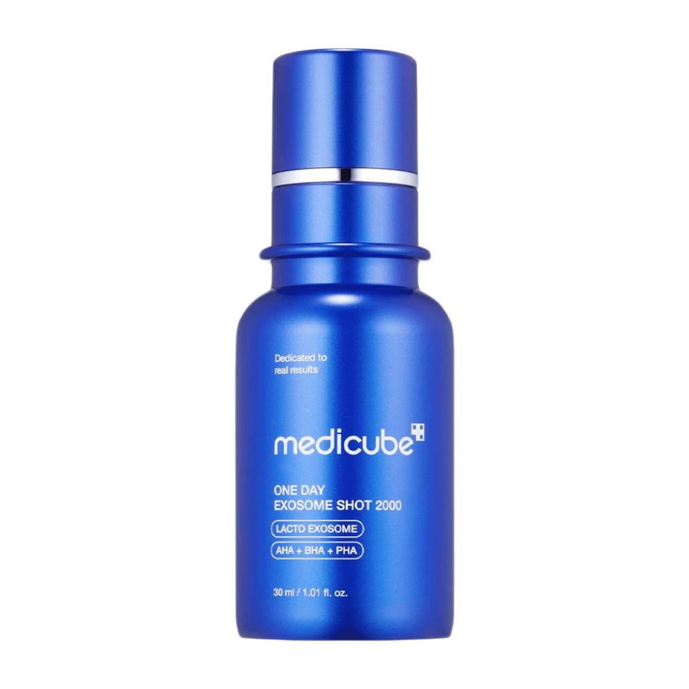 With Medicube One Day Exosome Shot Pore Ampoule 2000, you get an effective solution for pore reduction and skin renewal. Enriched with Lacto Exosome and AHA, BHA, and PHA, it gently exfoliates while improving skin texture and deeply hydrating.