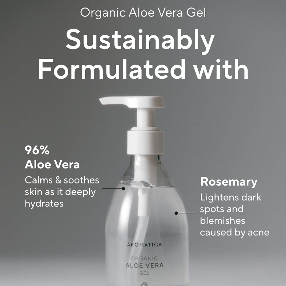 AROMATICA Organic Aloe Vera Gel – moisturizing gel with 96% aloe vera and rosemary