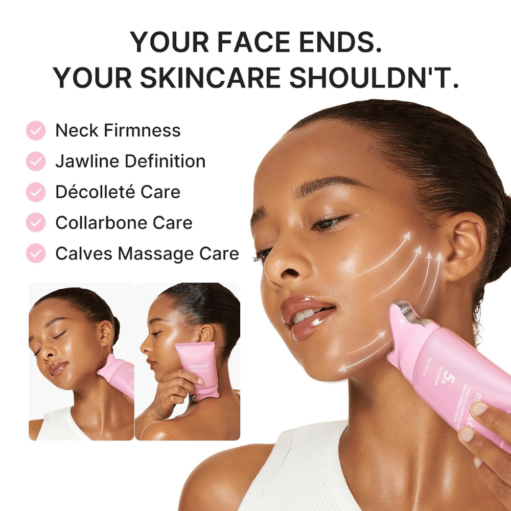 3. Medicube PDRN Collagen Gua Sha Neck Wrinkle Cream – firming massage for the neck and jawline