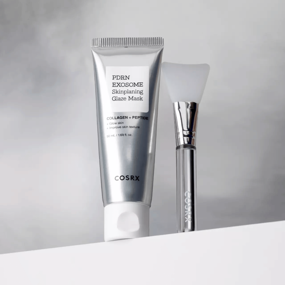 COSRX PDRN EXOSOME Skinplaning Glaze Mask with brush for easy application and results that give radiance and smooth skin.