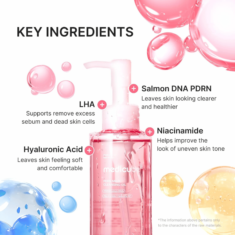 3. Medicube PDRN Mild Cleansing Oil – with PDRN, LHA, niacinamide, and hyaluronic acid for cleansing and skincare