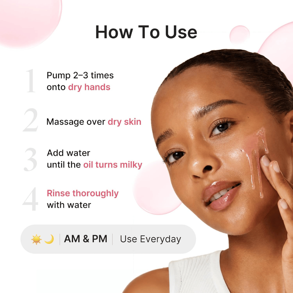 1. Medicube PDRN Mild Cleansing Oil – application and use of cleansing oil for the face