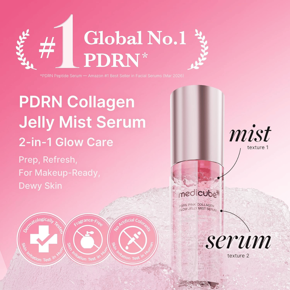 5. Medicube PDRN Pink Collagen Glow Jelly Mist Serum 60 ml – two-in-one face mist and serum for hydrated, radiant skin
