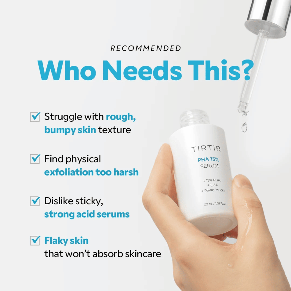 TIRTIR PHA 15% Serum – exfoliating serum for uneven and bumpy skin texture