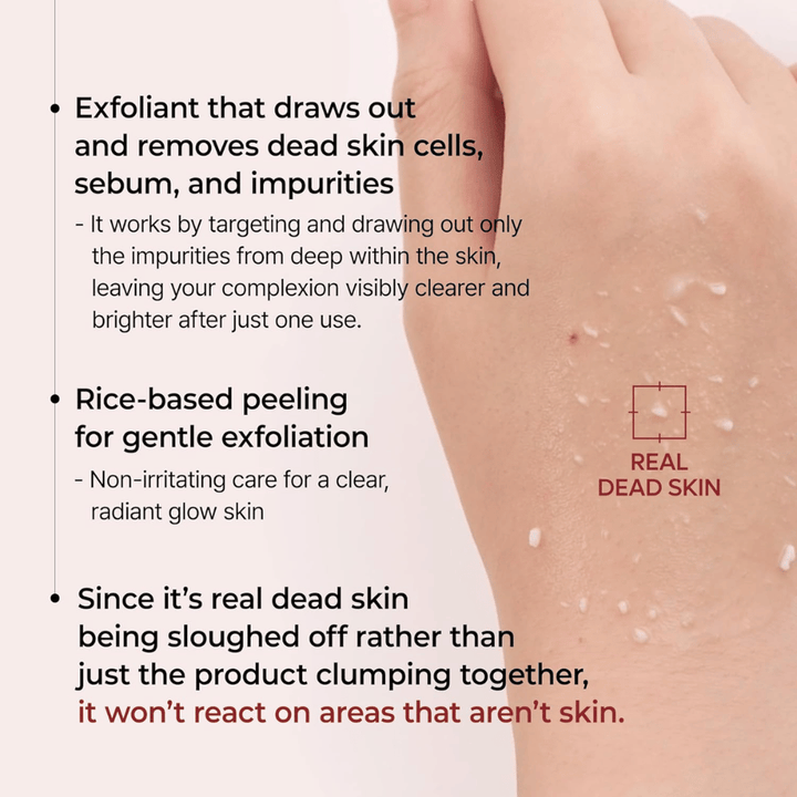 Dr.Melaxin Peel Shot exfoliating black rice ampoule that removes dead skin cells and sebum for clearer and smoother skin