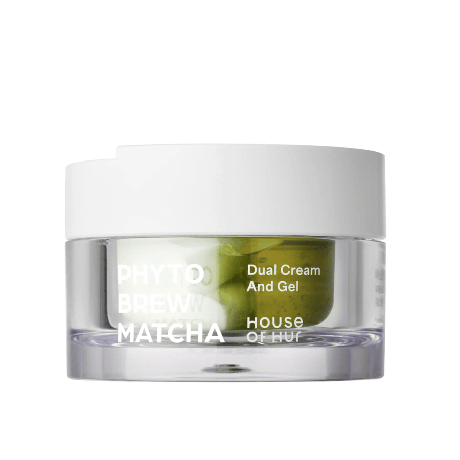 House of Hur Phyto Brew Matcha Dual Cream And Gel face cream with a dual formula that moisturizes the skin and provides both a light gel and a rich cream in one product