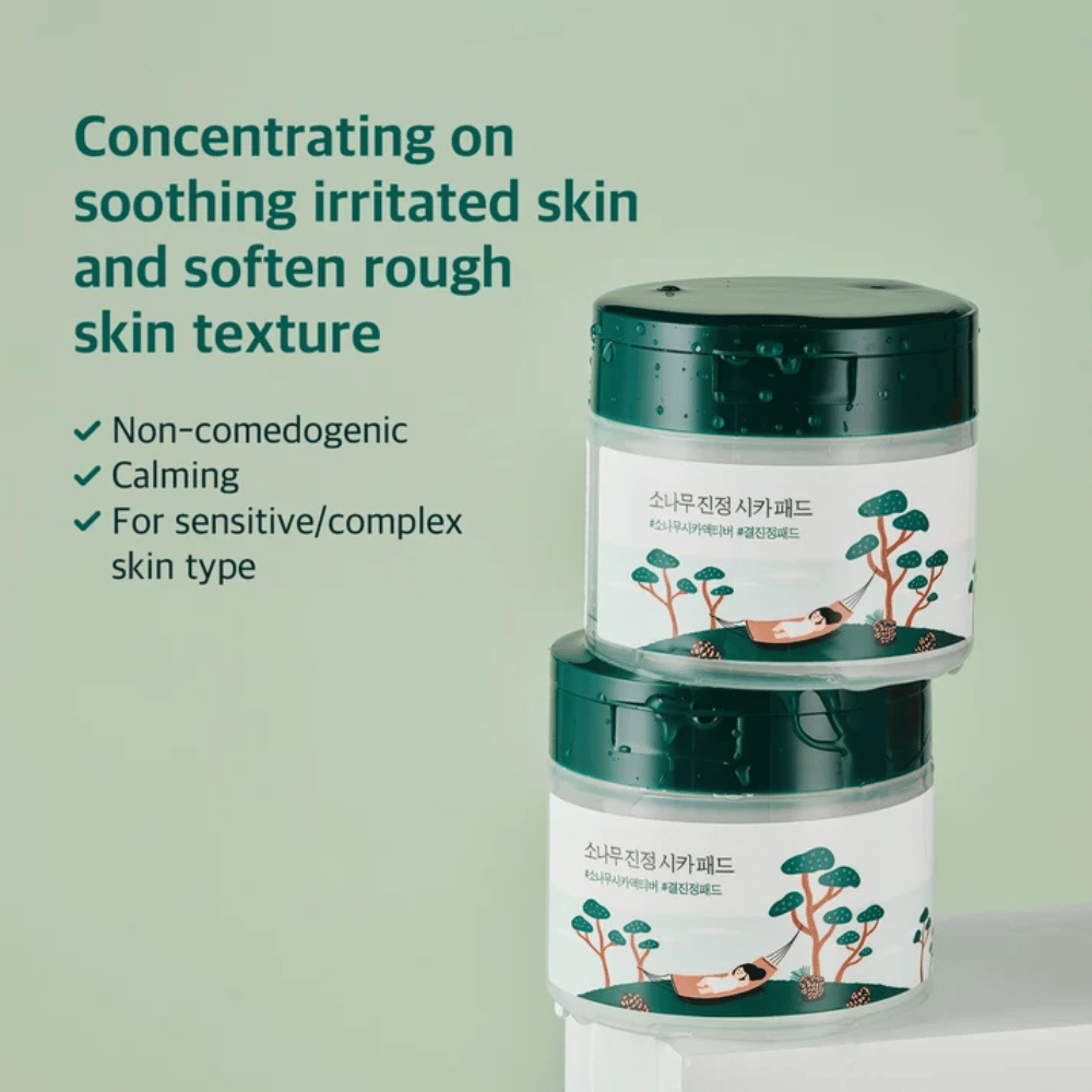 ROUND LAB Pine Calming Cica Pad – soothing pads for sensitive and irritated skin