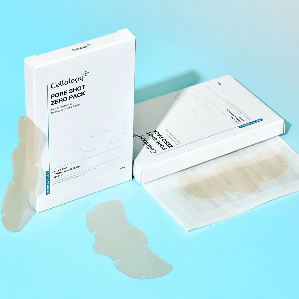 Cellology Pore Shot Zero Pack – pore-care patches with LHA, PHA, kaolin, and tannin complex