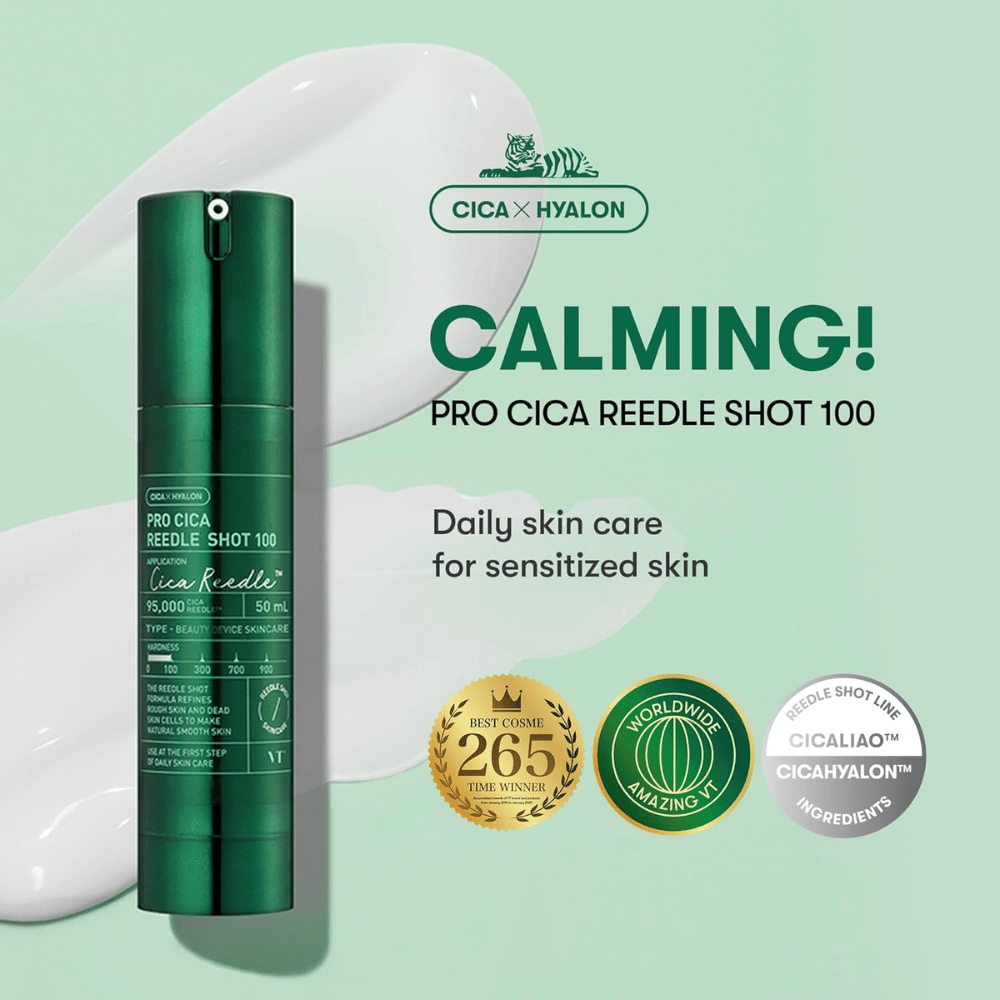 VT Cosmetics Pro Cica Reedle Shot 100 – soothing daily serum for sensitive skin with CICA Hyalon technology and moisturizing effect