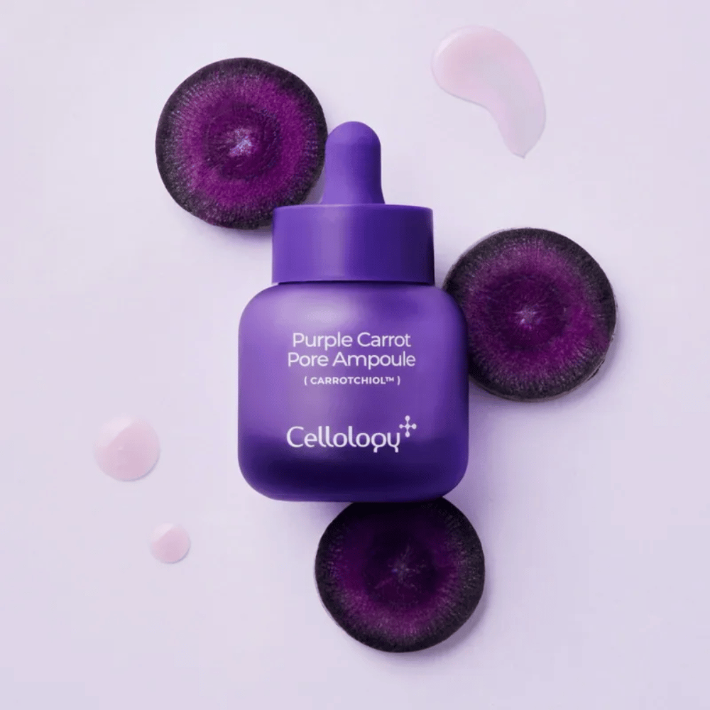 Cellology Purple Carrot Pore Ampoule with purple carrot and Carrotchiol for pore care and a smoother skin feel.