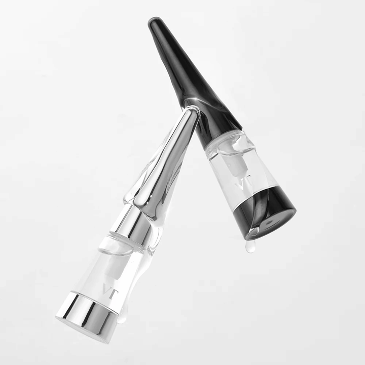 VT Cosmetics Reedle Shot Lip Plumper Beginner in transparent packaging with silver details, shown at an angle to highlight design and formula.