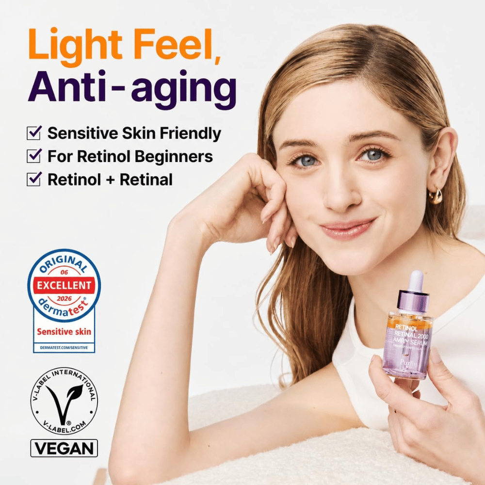 PURITO SEOUL Retinol Retinal 2000 NAD+ Serum – vegan retinoid serum for anti-aging, sensitive skin, and retinol beginners.