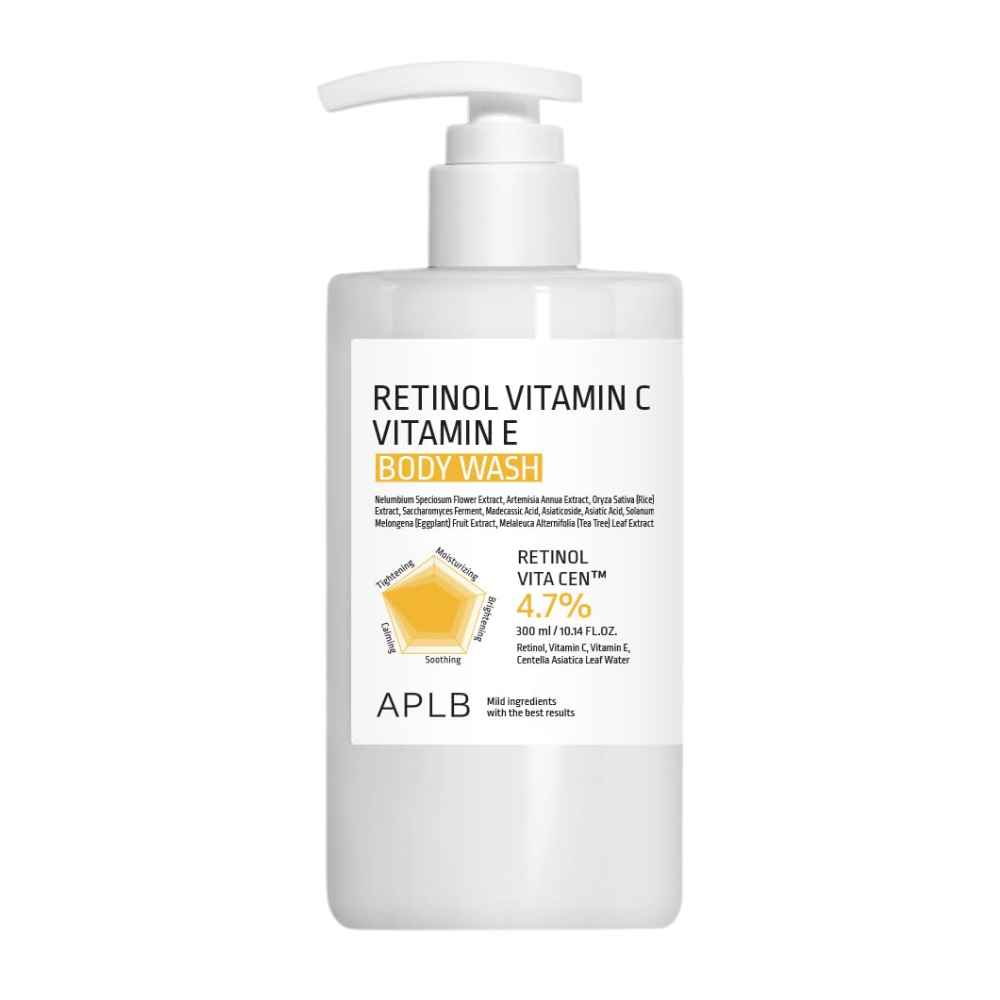 6. APLB Retinol Vitamin C Vitamin E Body Wash 300 ml – gentle and moisturizing body wash with vitamins and retinol