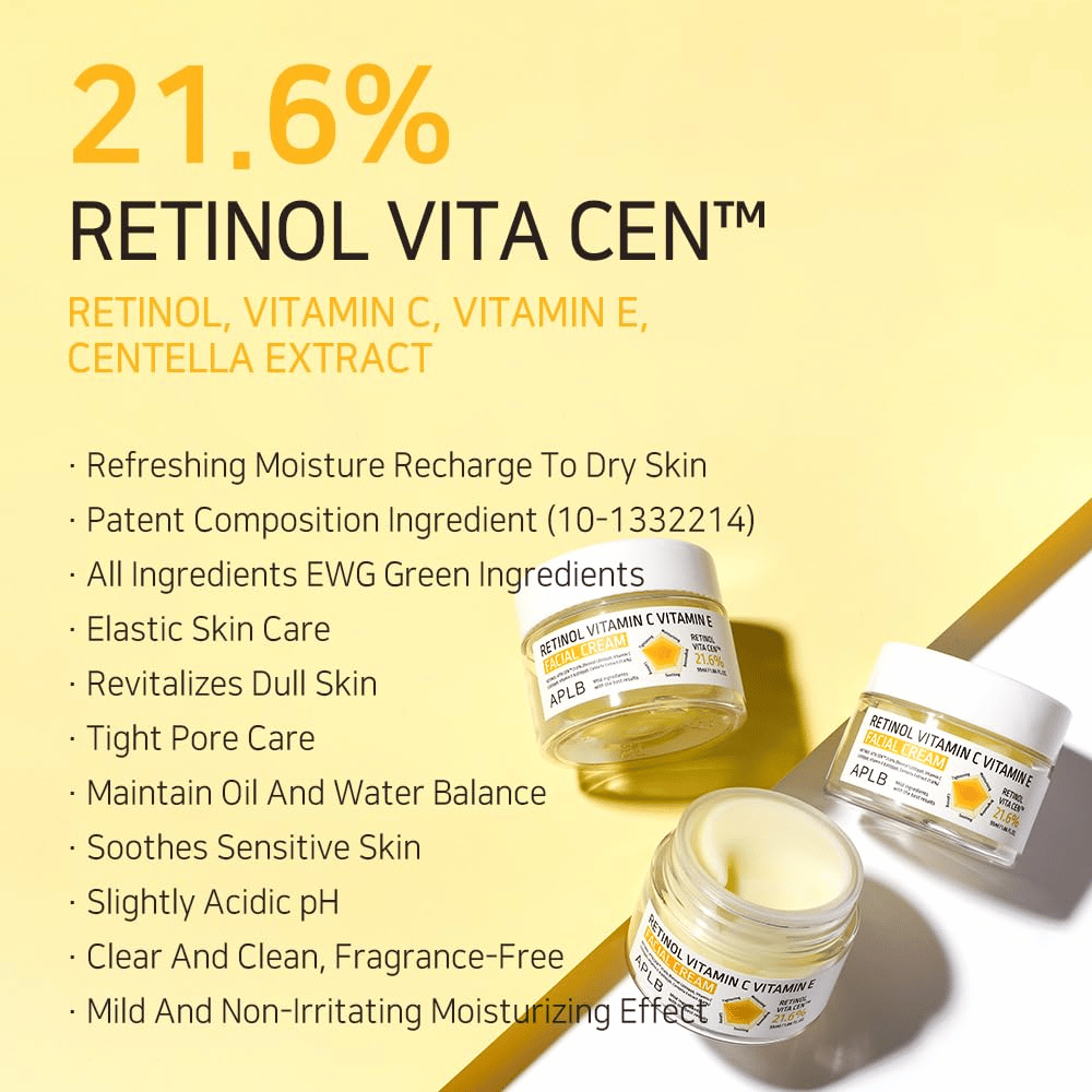 APLB Retinol Vitamin C Vitamin E Facial Cream with Retinol Vita Cen and skincare properties